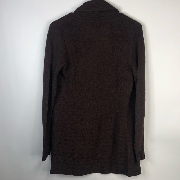 Fortune + Ivy brown button tab detail open long cardigan sweater NWOT sz XS - Picture 2 of 7